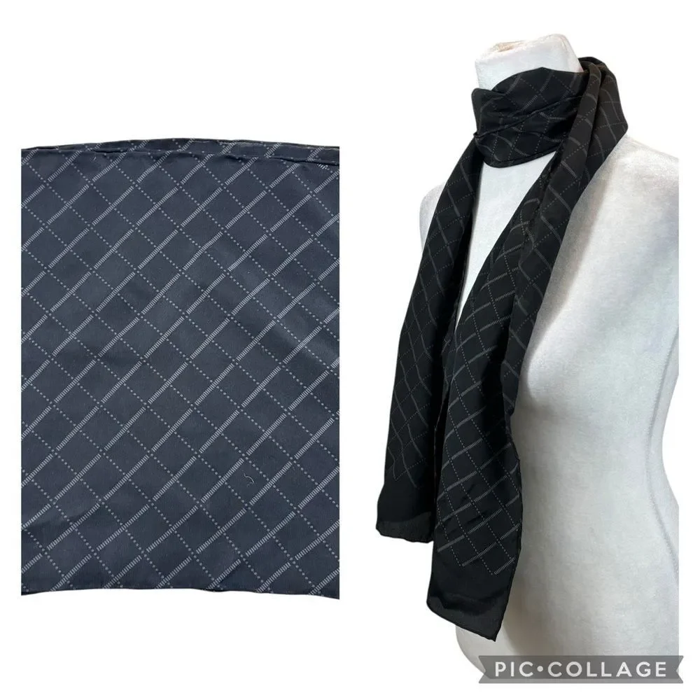 Ladies 100%‎ Silk Black and Grey Scarf